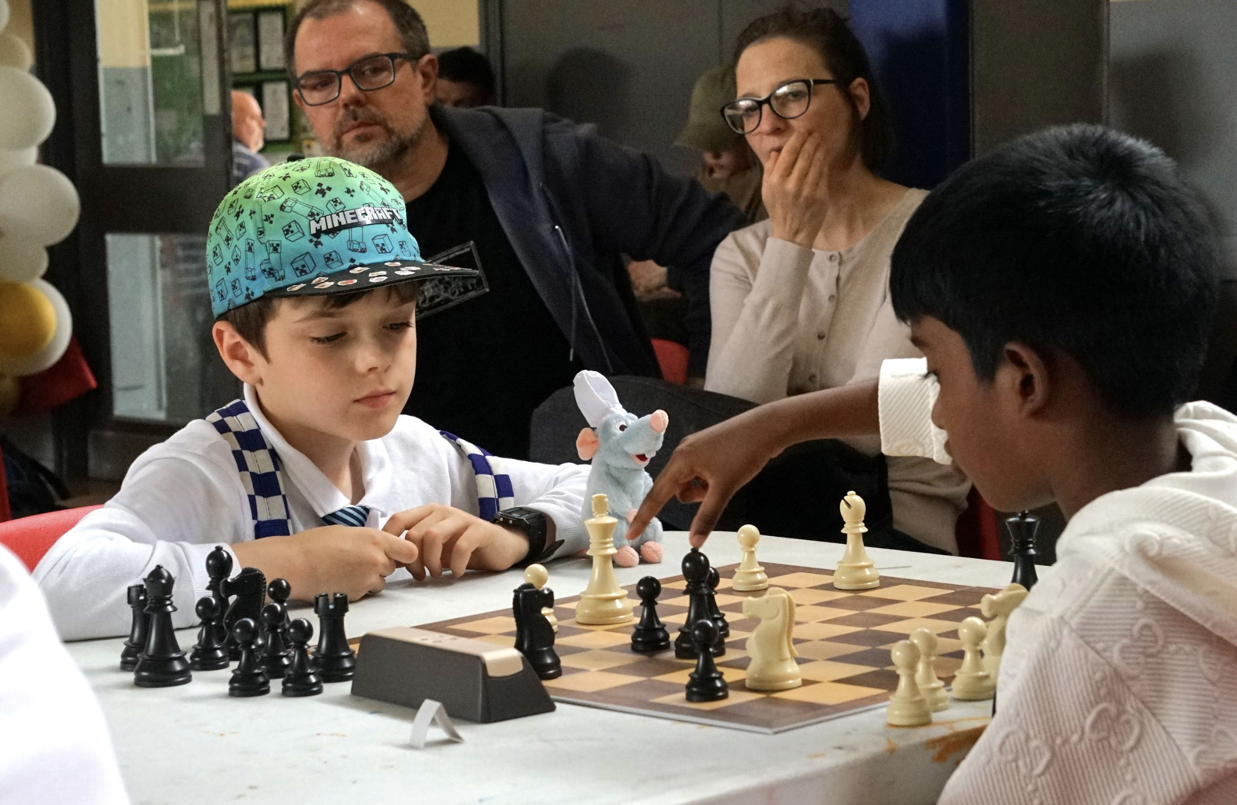A child playing chess
