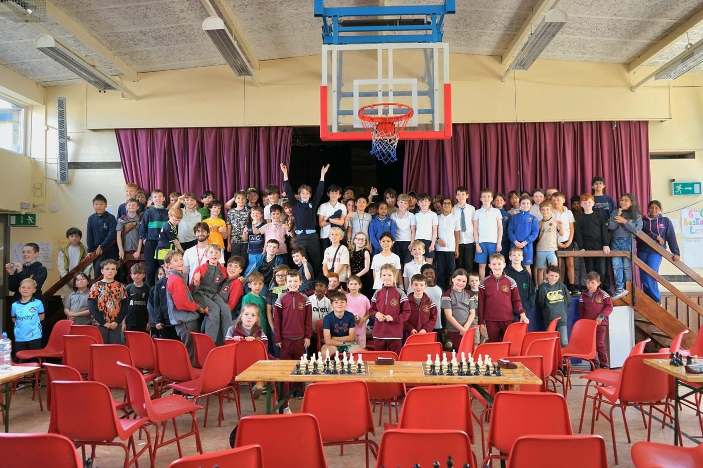 Children at a CheckMates chess tournament